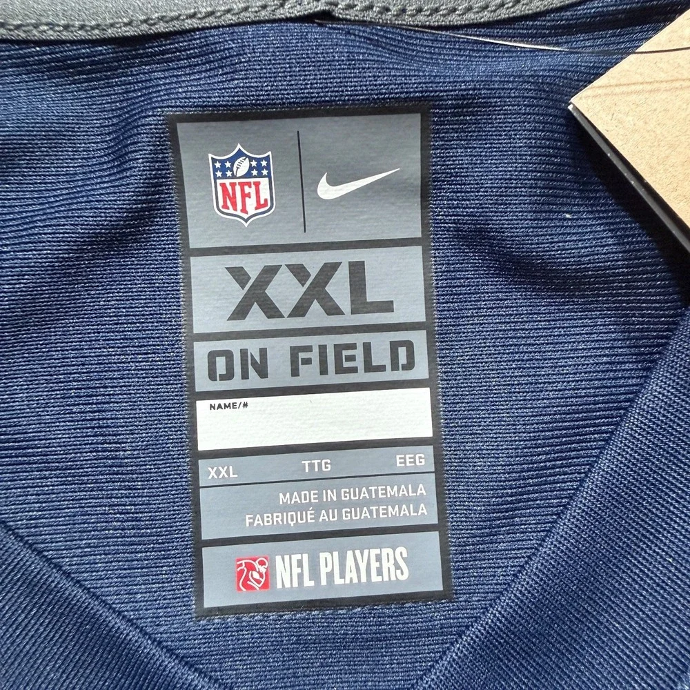 DK METCALF Seattle Seahawks Nike On Field Dri-Fit Blue NFL Jersey‎ Size 2XL